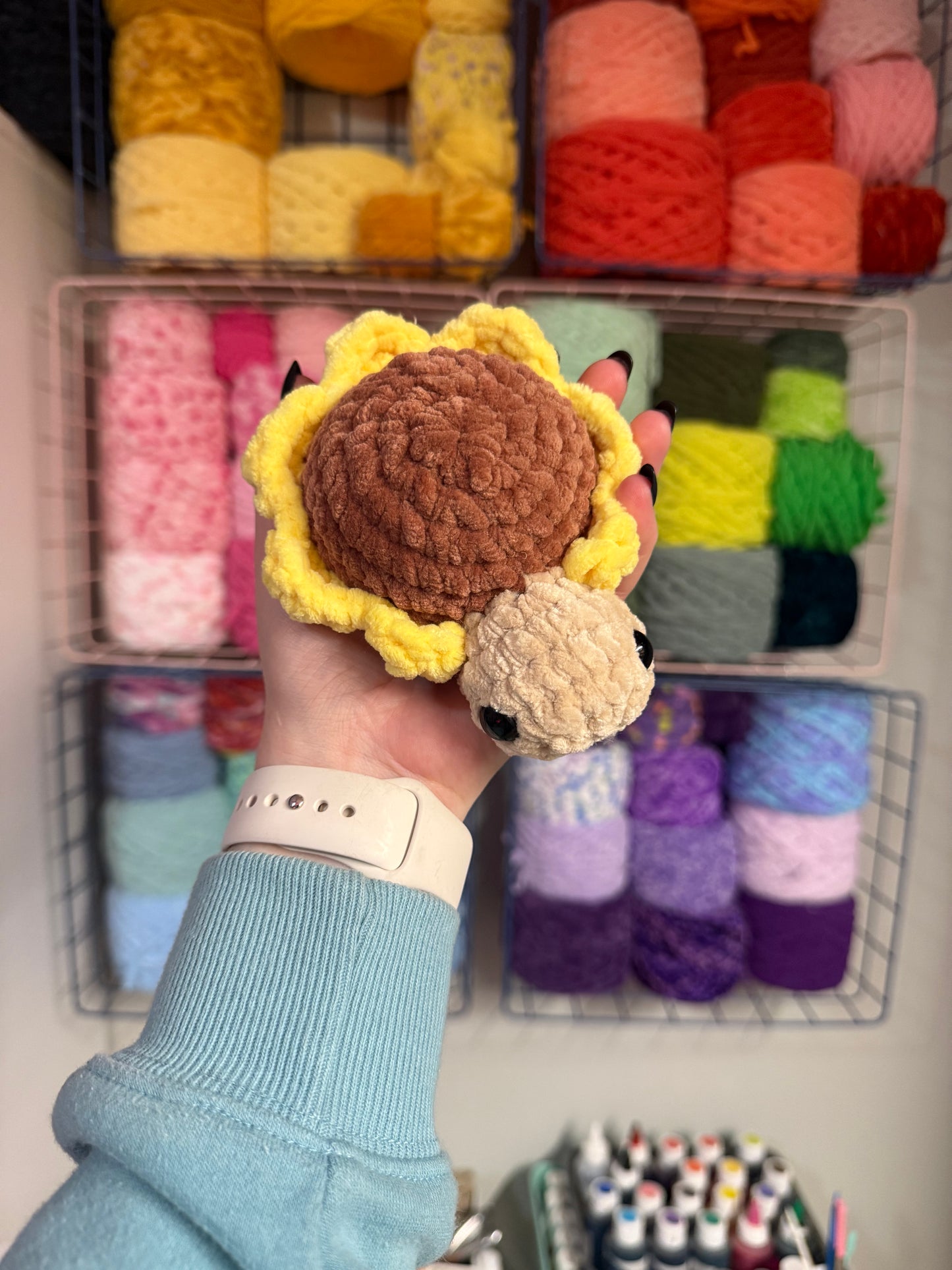 Crochet Sunflower turtle
