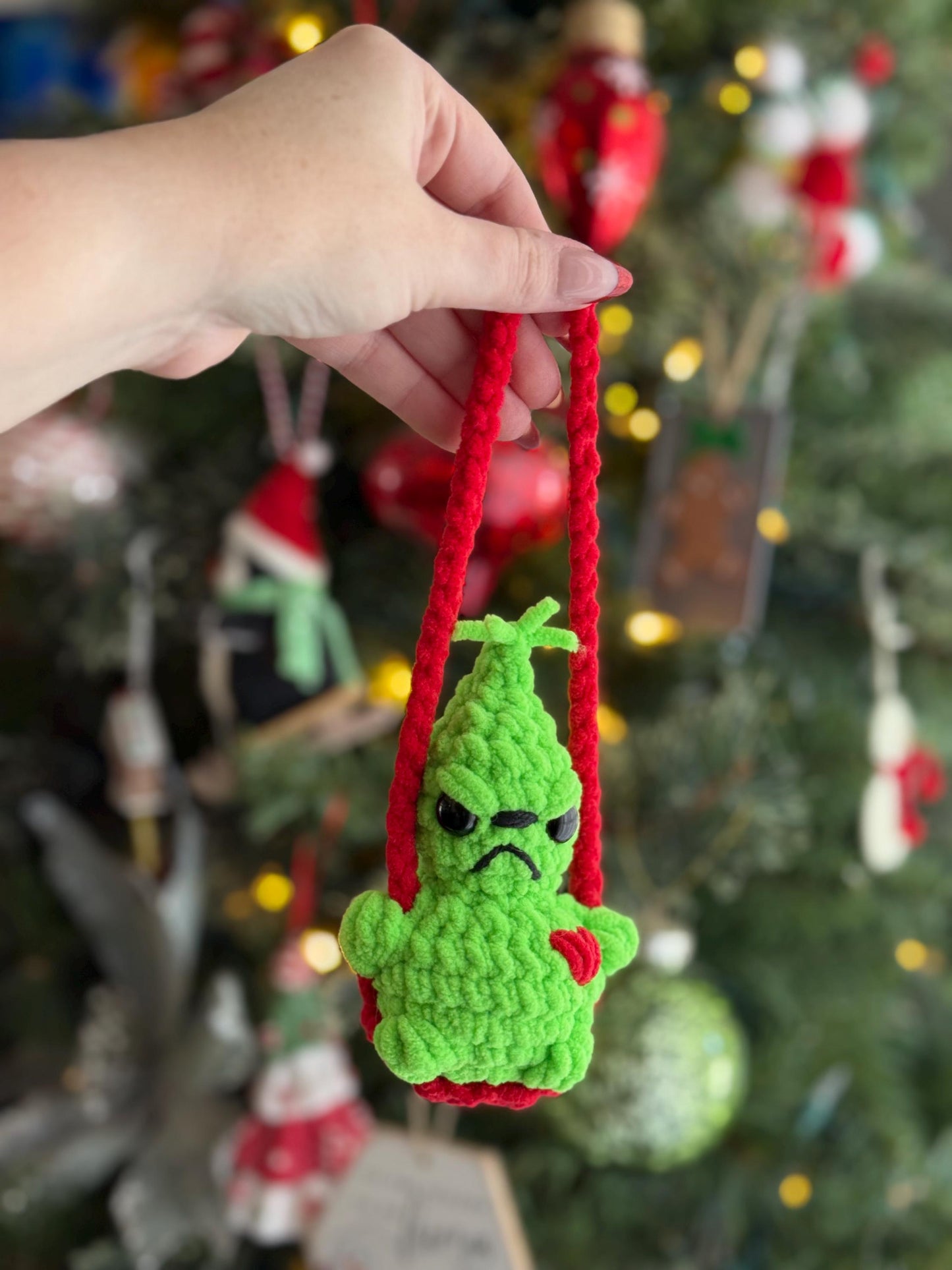 No sew crochet pattern swinging meanie crochet pattern crochet Christmas crochet swing car hanger crochet for beginner