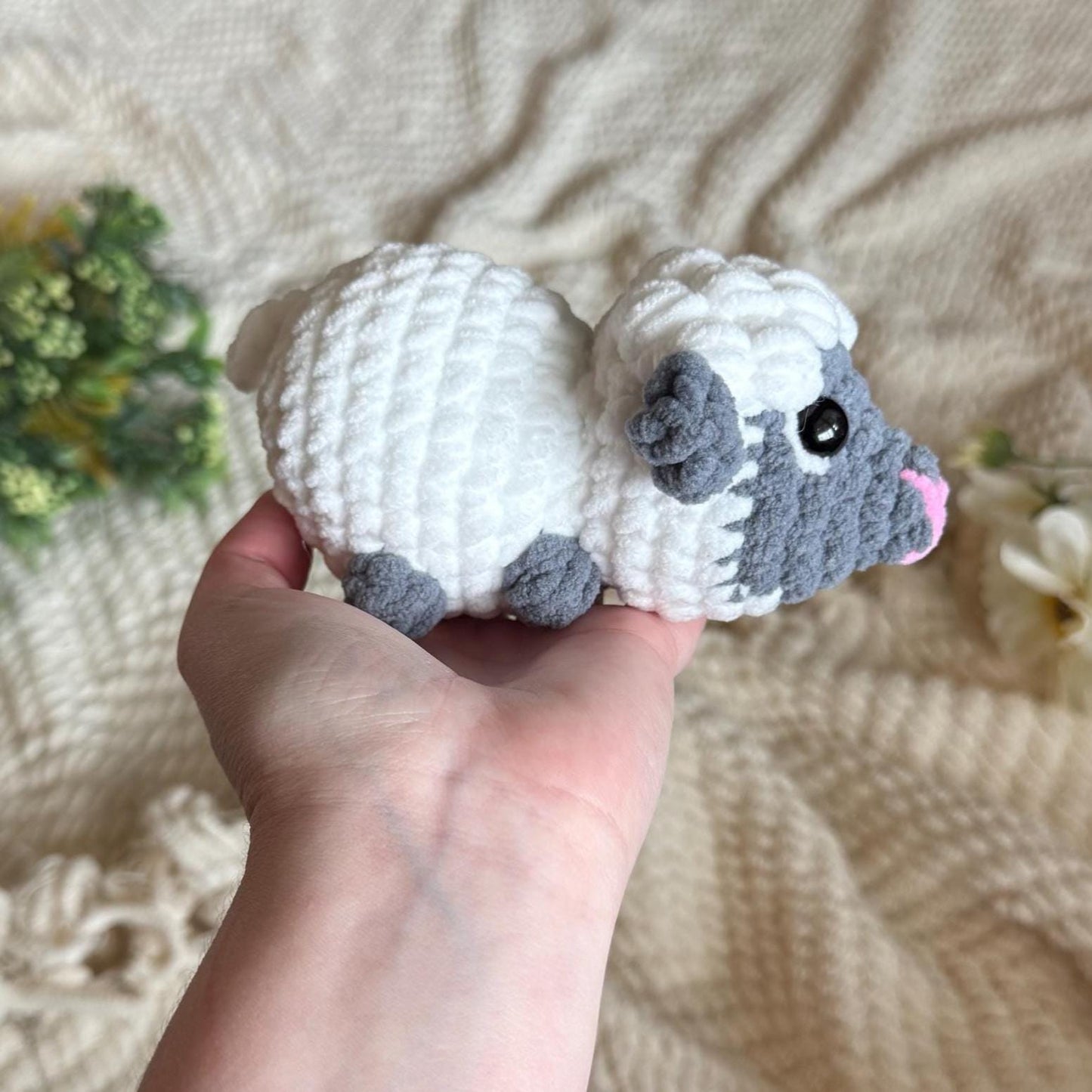 Crochet lamb pattern no sew pudgy pals beginner amigurumi animals plushie crochet easy market make Easter spring