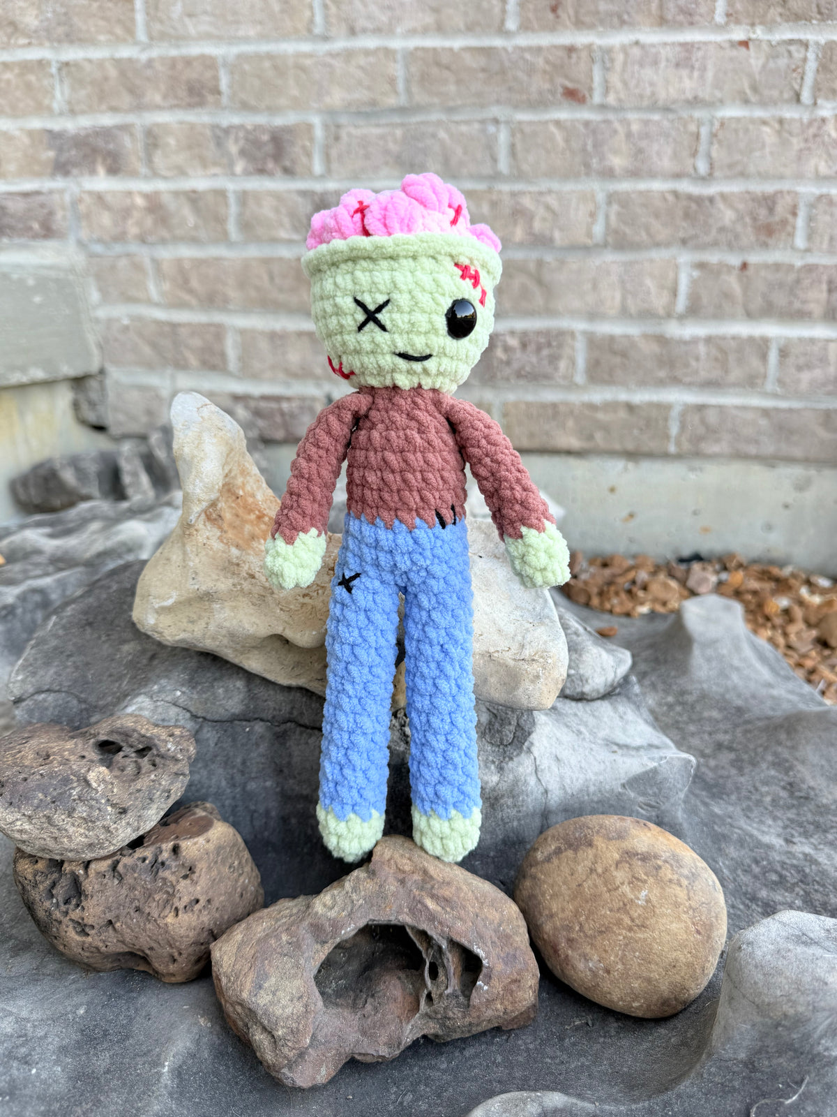 Spooky Buds crochet pattern Zombie and Frankie amigurumi low sew pdf pattern