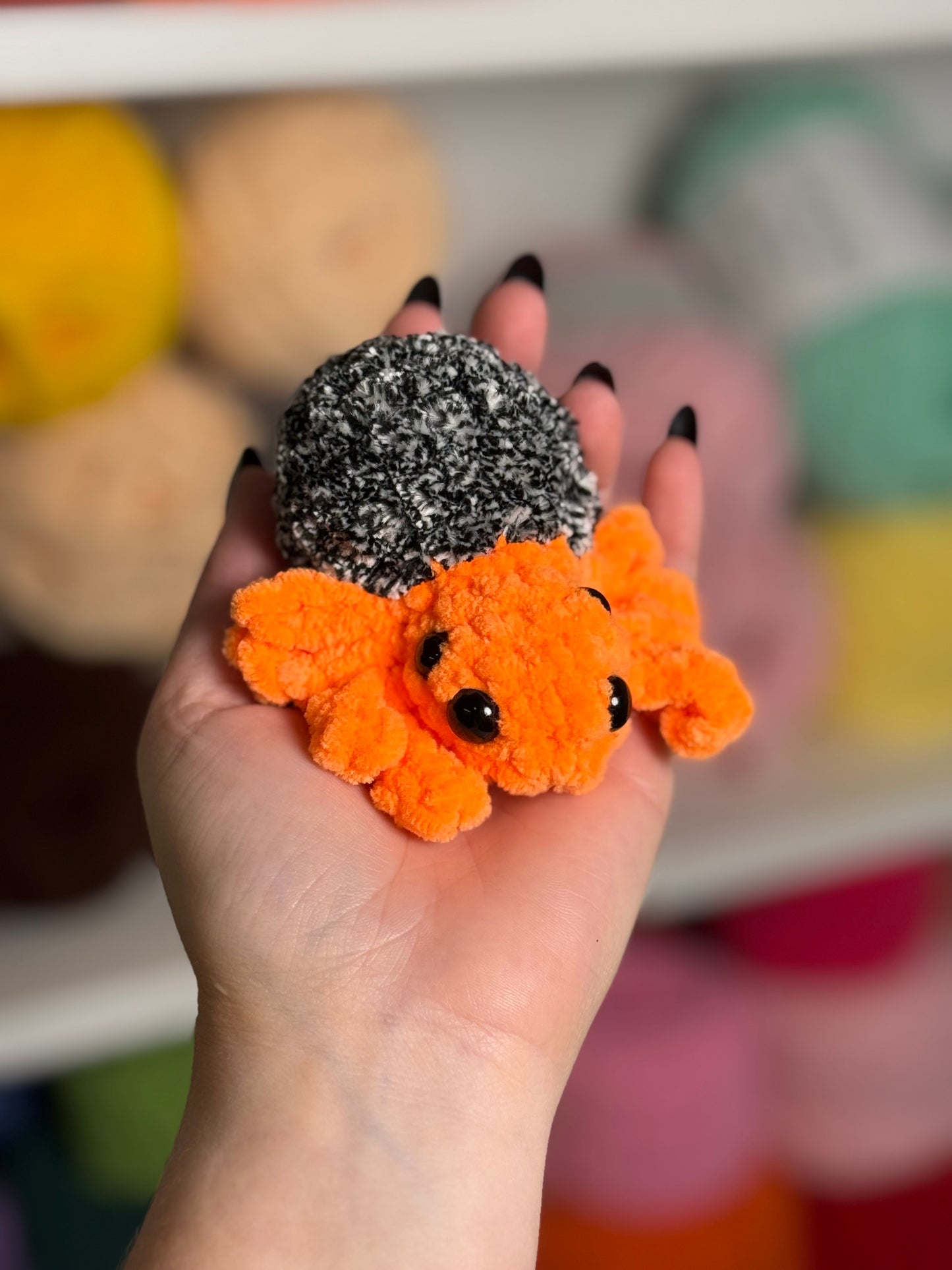 Crochet spider plushie small palm sized spider
