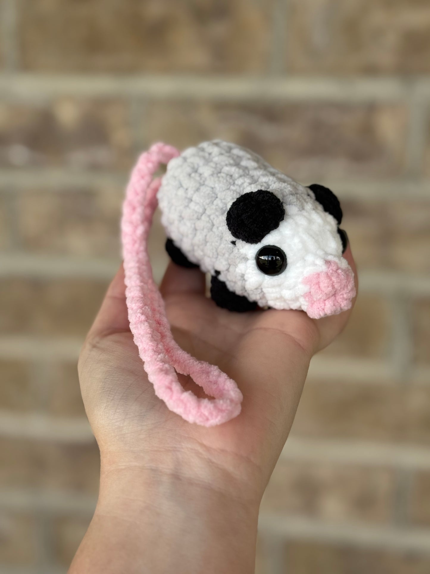 Crochet hanging possum version 2 car hanger bag charm crochet possum