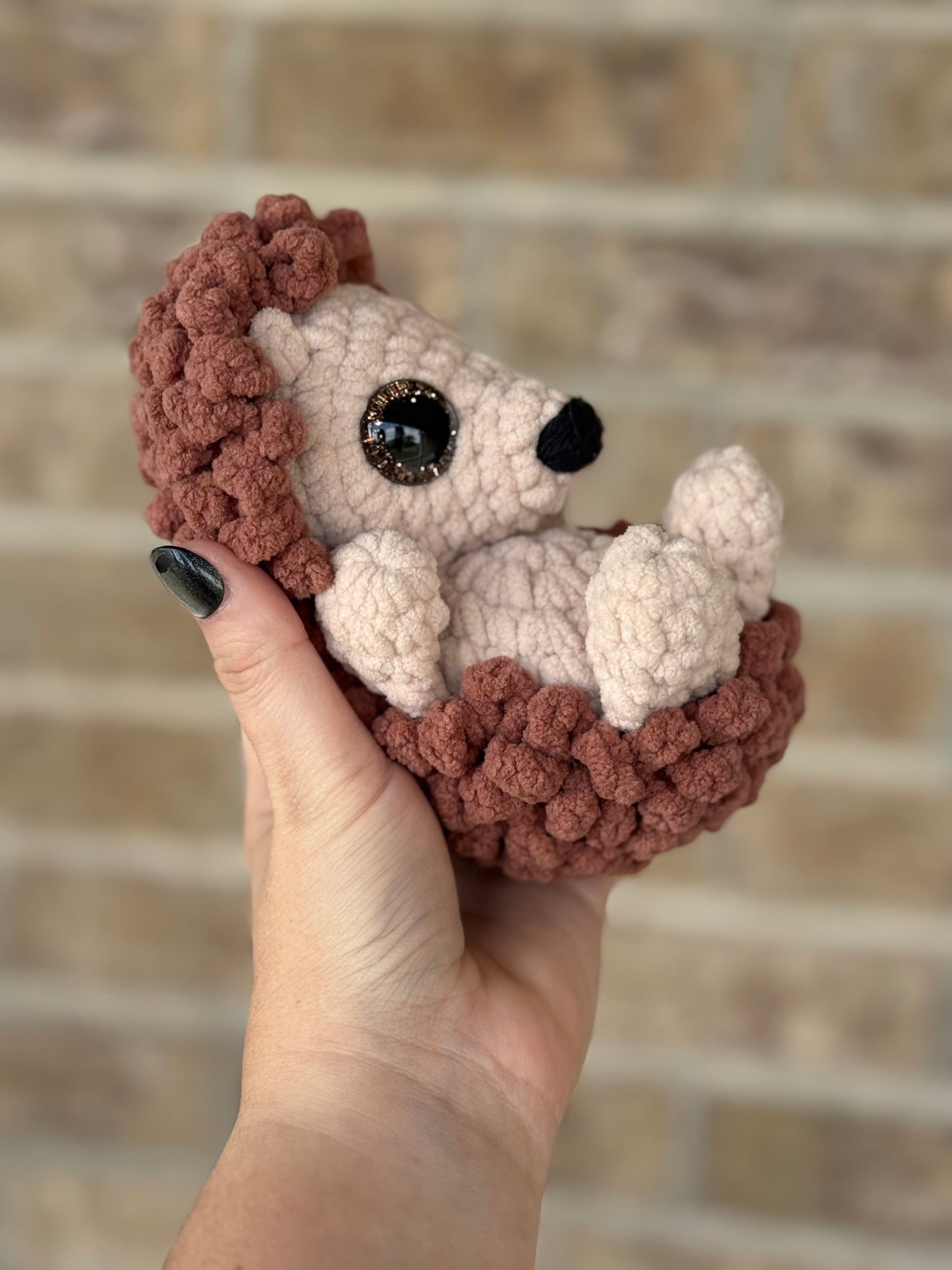 Crochet baby hedgehog plushie amigurumi hedgehog