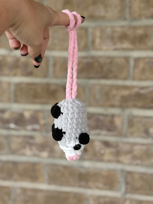 Crochet hanging possum version 2 car hanger bag charm crochet possum