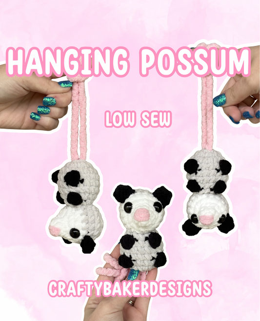 Possum crochet pattern hanging possum crochet pattern low sew possum crochet amigurumi pattern crochet car hanger possum