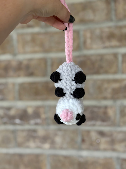 Small crochet Hanging possum, cat hanger, bag charm