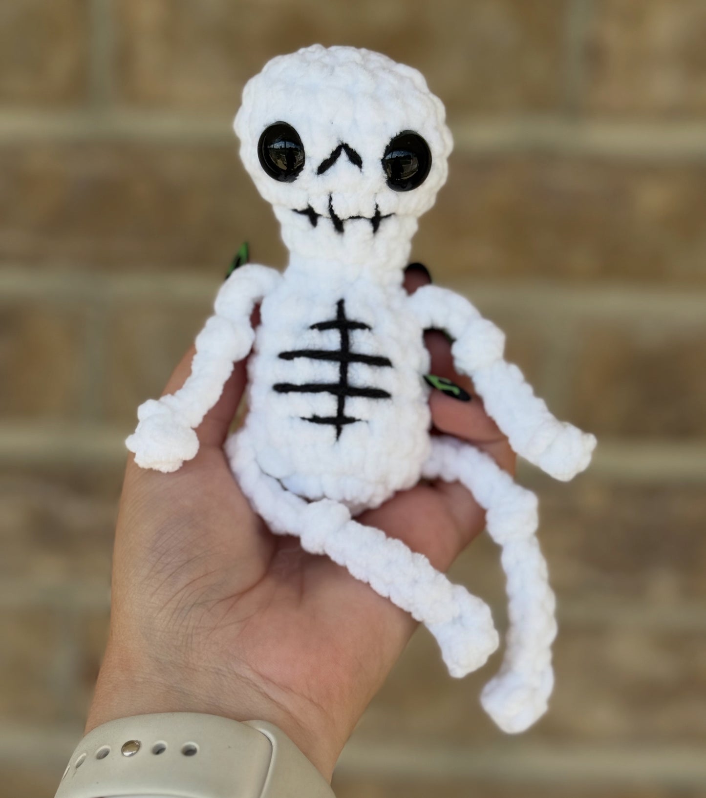 Crochet skeleton bitty buddy Skelton plushie