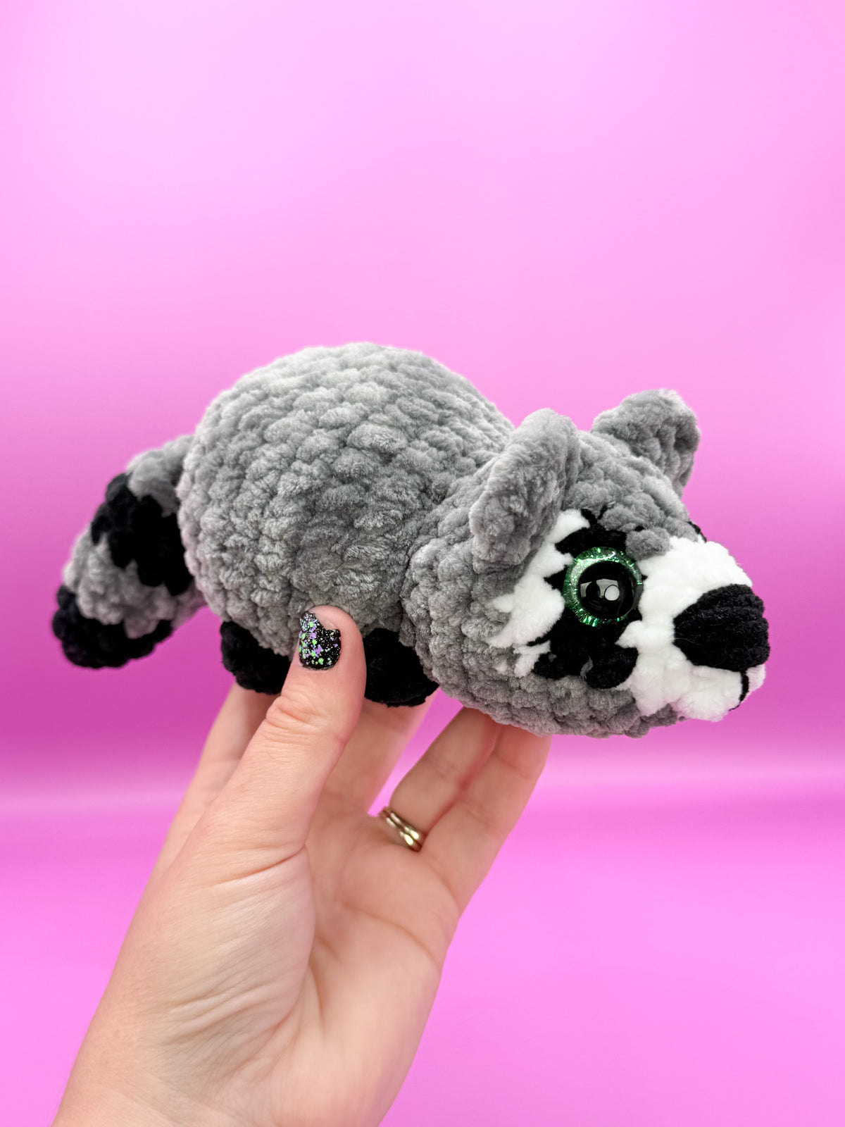 Pudgy Pals raccoon crochet pattern beginner amigurumi animals crochet low sew raccoon pattern pdf