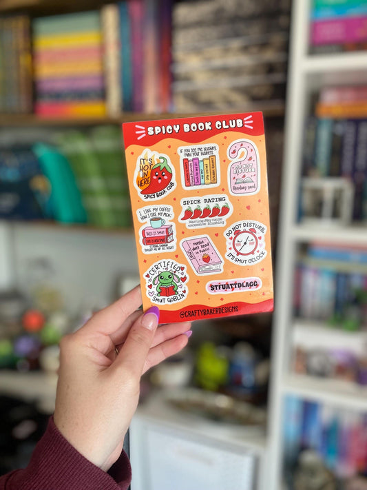 spicy book sticker sheet stickers for romance reader smut sticker spicy booktok sticker sheet planner stickers kindle sticker bookish gift