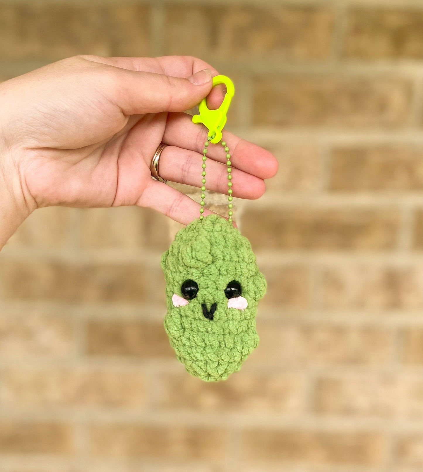 No sew pickle crochet pattern pickle keychain pickle pattern crochet keychain pickle lover gift no sew crochet pickle