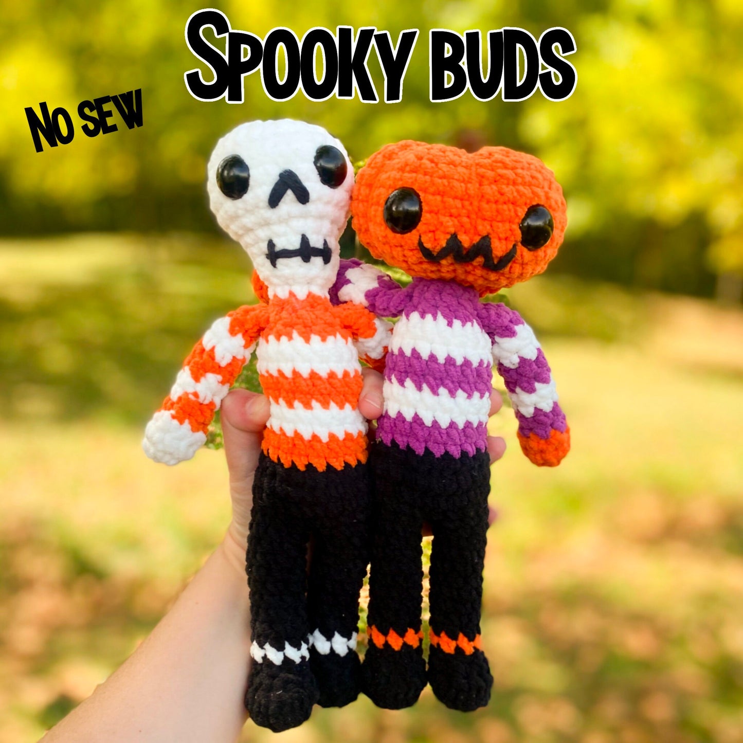 No sew crochet pattern halloween crochet pattern skeleton crochet pattern pumpkin crochet pattern amigurumi pattern halloween
