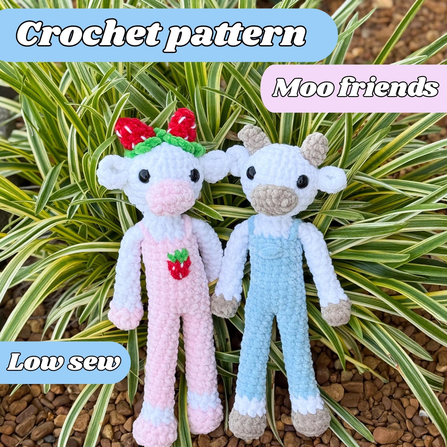 Cow crochet pattern low sew strawberry cow crochet pattern amigurumi crochet pattern market make crochet easy beginner friendly crochet