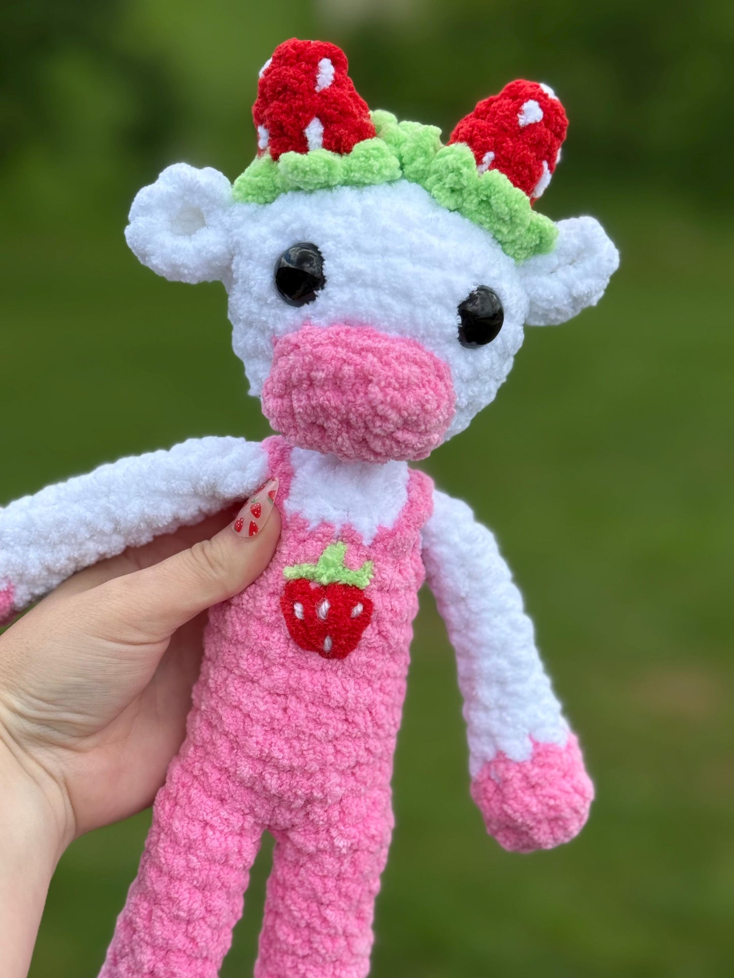 Cow crochet pattern low sew strawberry cow crochet pattern amigurumi crochet pattern market make crochet easy beginner friendly crochet