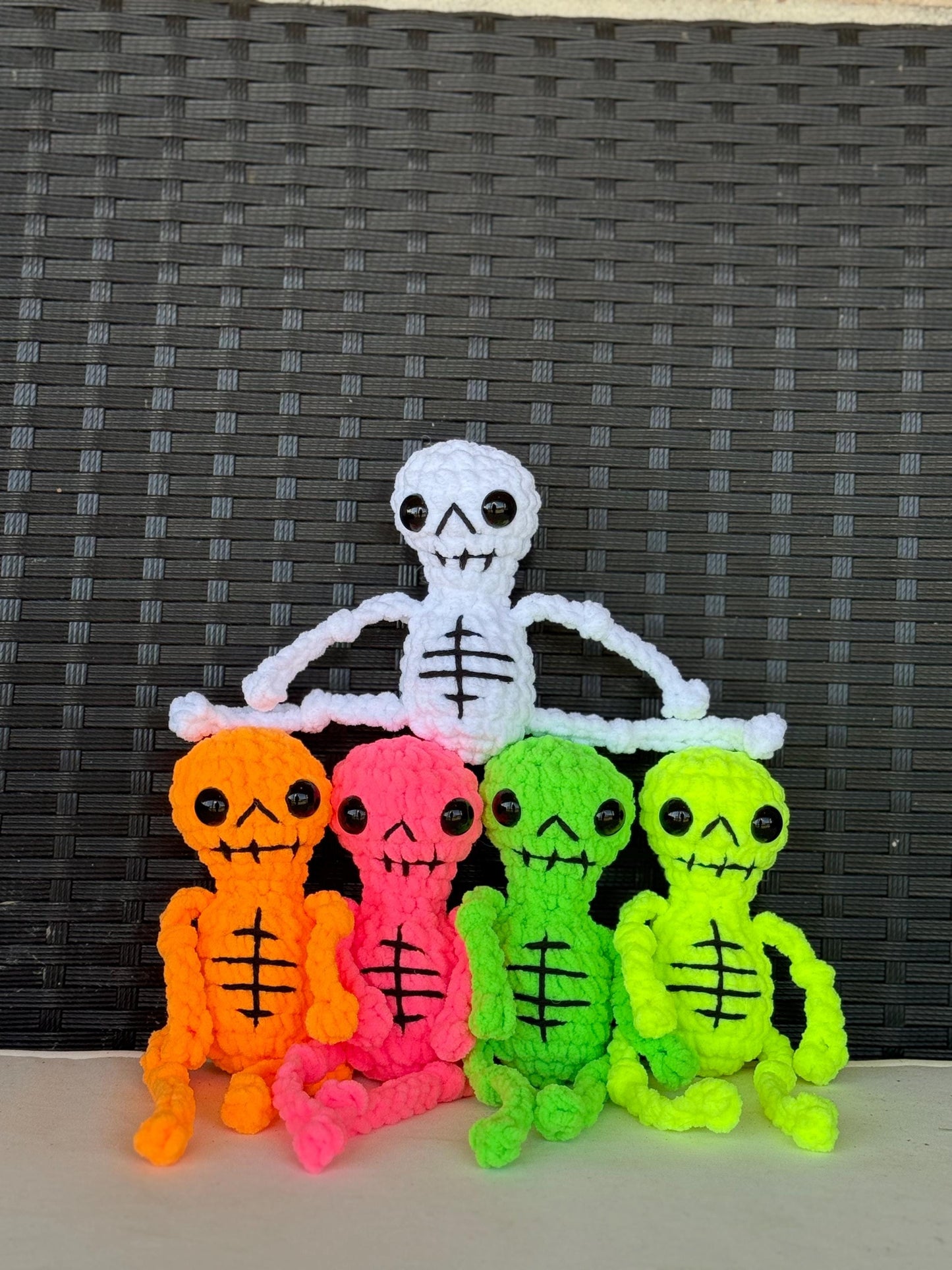 Skeleton crochet pattern no sew Halloween amigurumi spooky bitty skelly