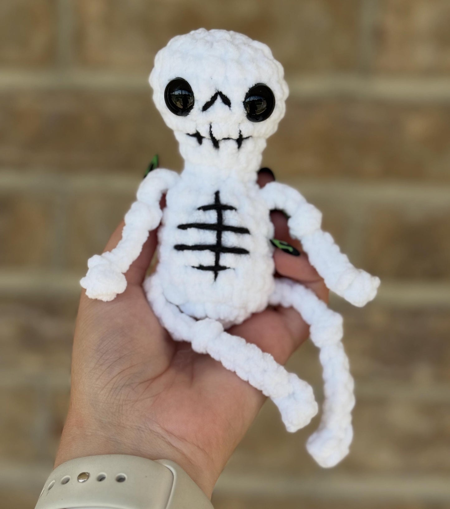 Skeleton crochet pattern no sew Halloween amigurumi spooky bitty skelly