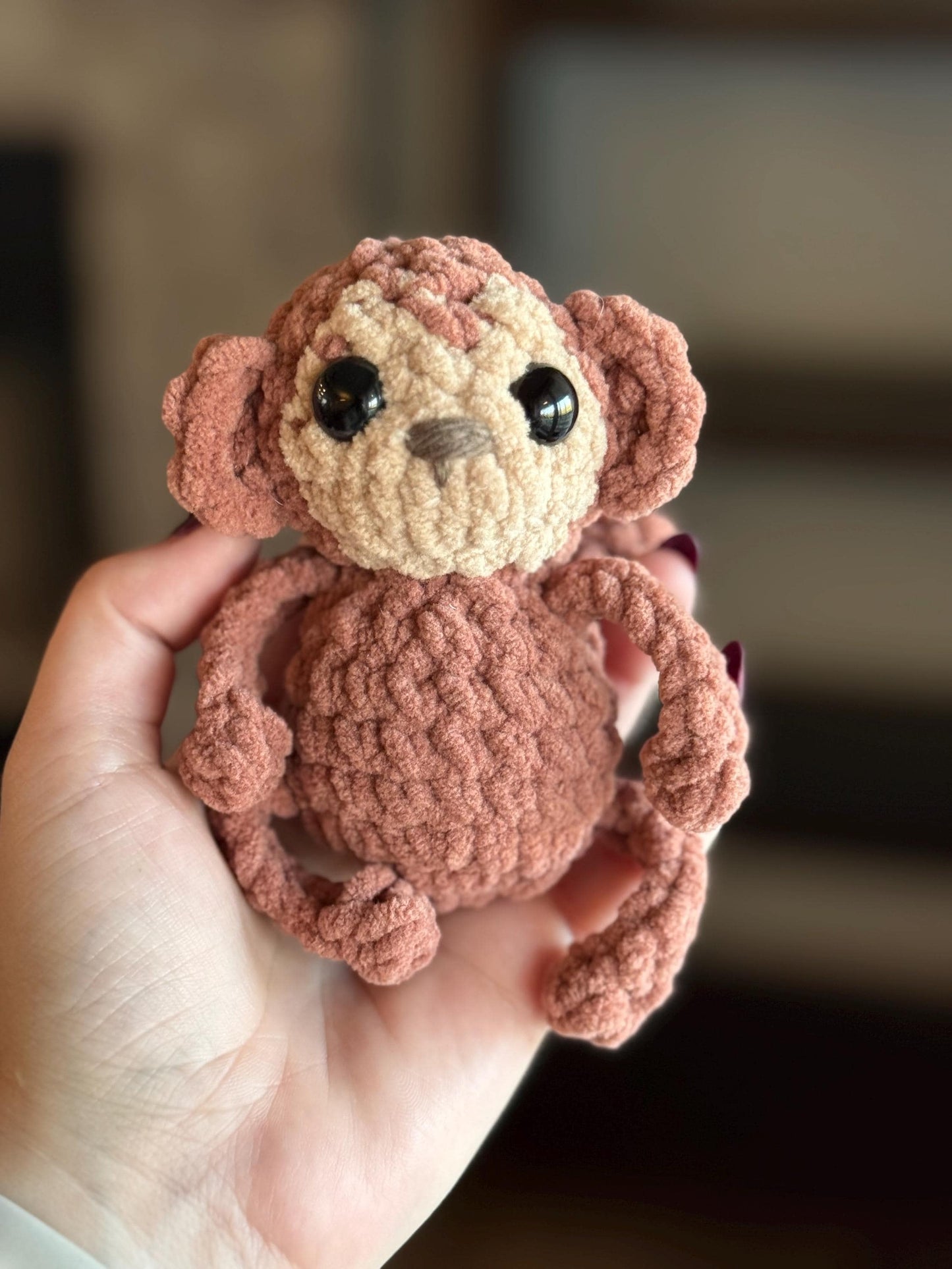 No sew monkey crochet pattern amigurumi PDF download beginner friendly crochet bitty buddy quick and easy pattern
