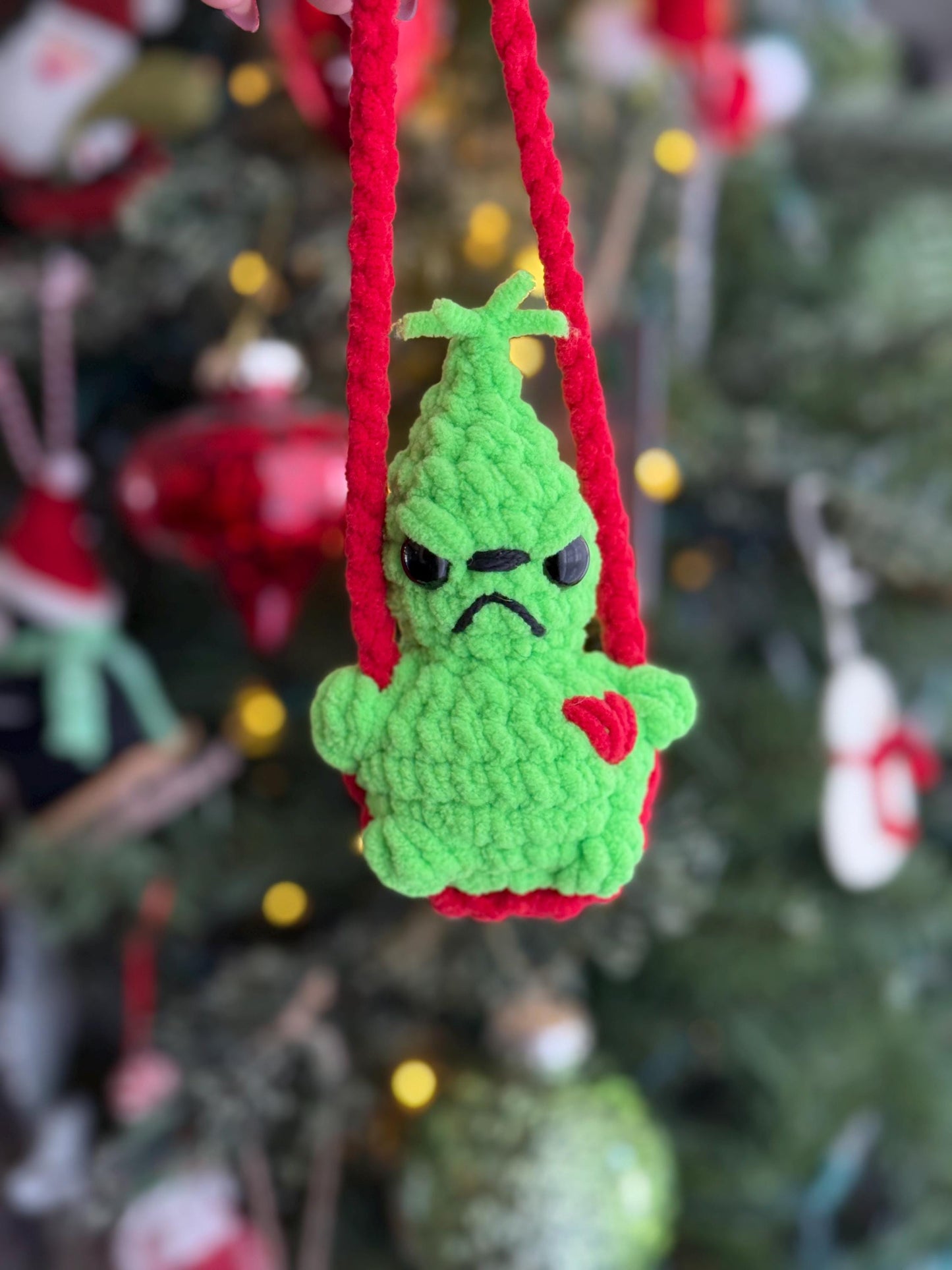 No sew crochet pattern swinging meanie crochet pattern crochet Christmas crochet swing car hanger crochet for beginner