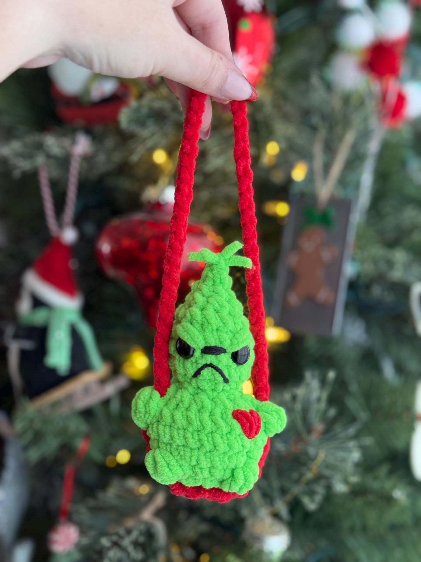 No sew crochet pattern swinging meanie crochet pattern crochet Christmas crochet swing car hanger crochet for beginner