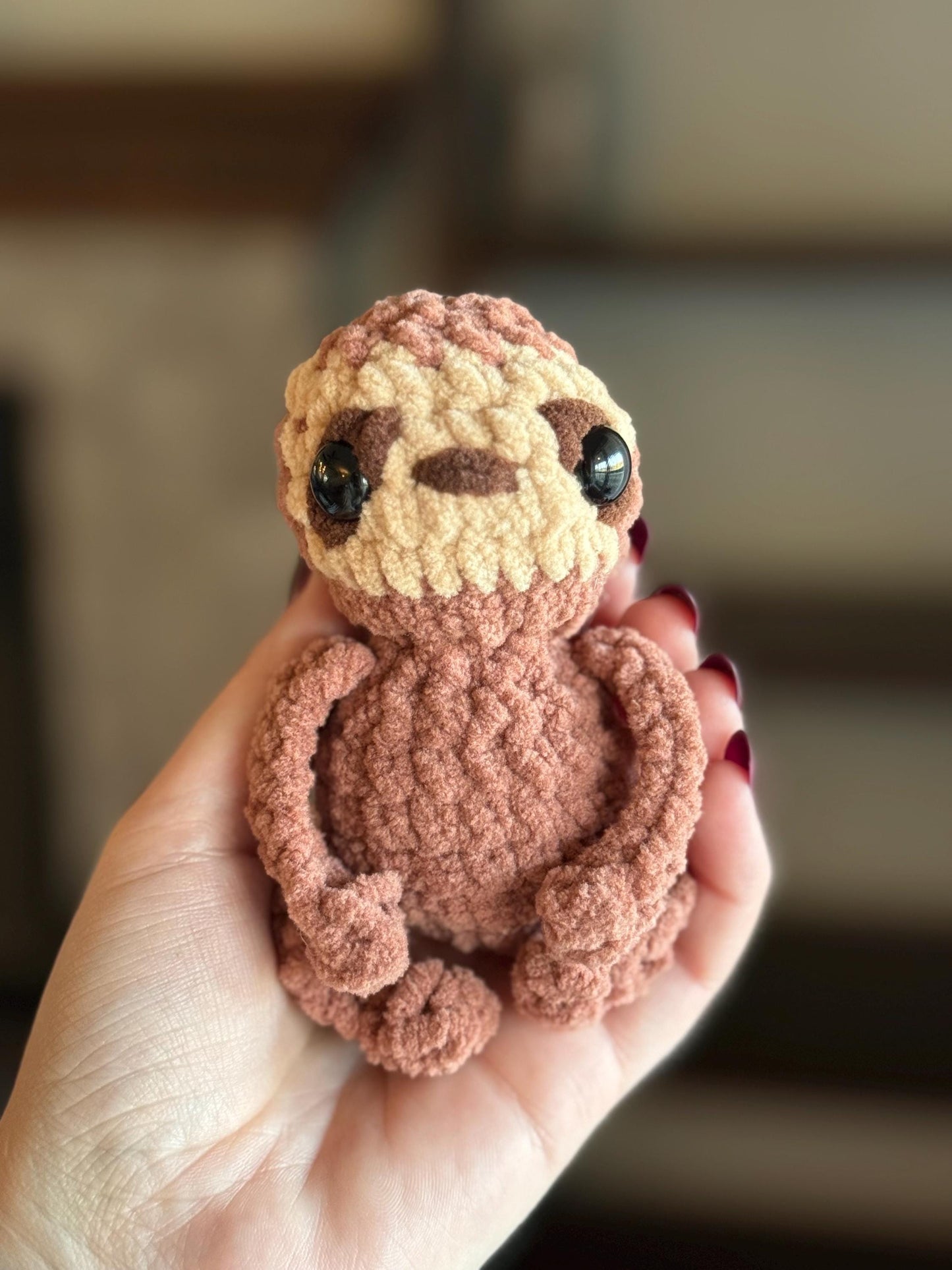 Sloth crochet pattern amigurumi crochet pattern PDF download no sew pattern beginner friendly crochet pattern keychain