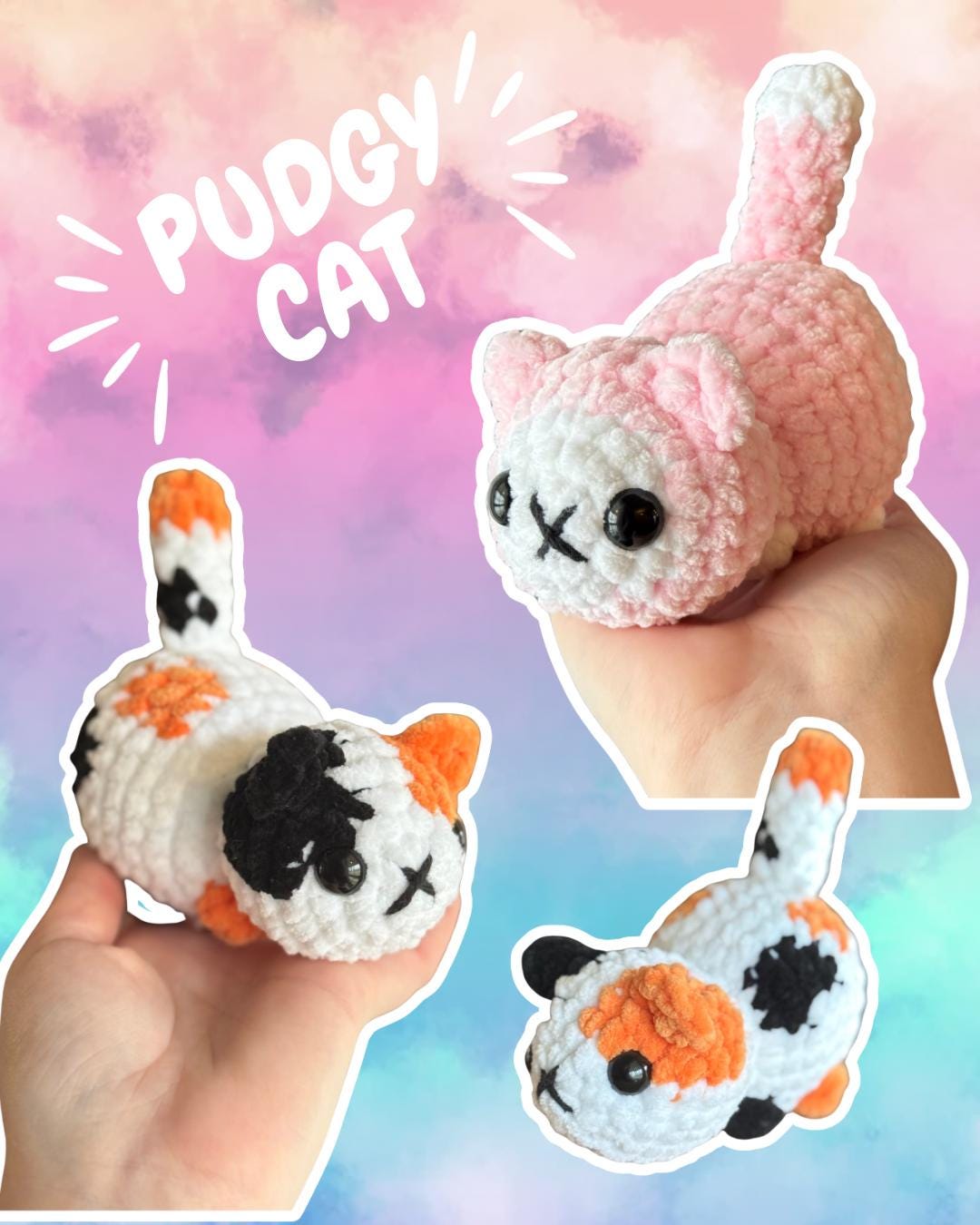 Crochet pattern bundle no sew pudgy pals beginner amigurumi animals plushie crochet easy market make possum cow cat pig capybara