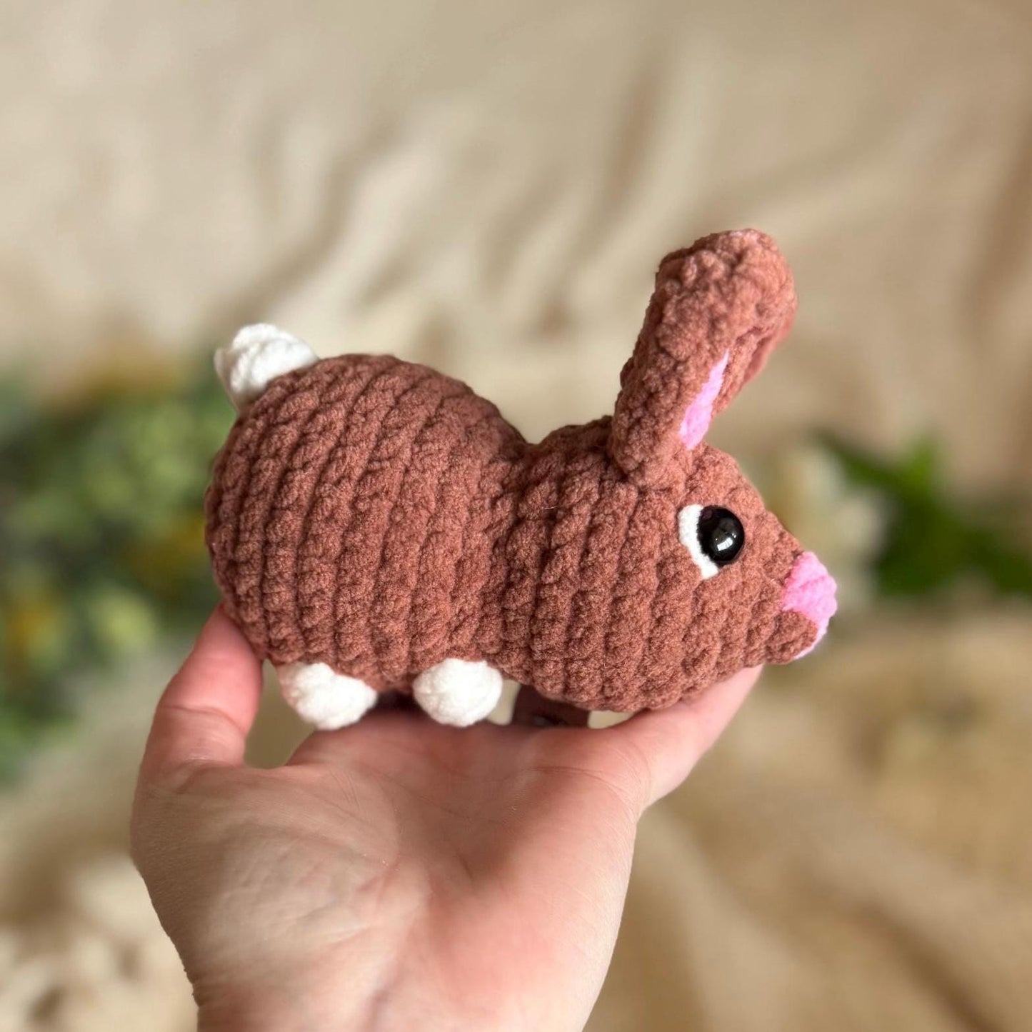Crochet bunny pattern no sew pudgy pals beginner amigurumi animals plushie crochet easy market make Easter spring