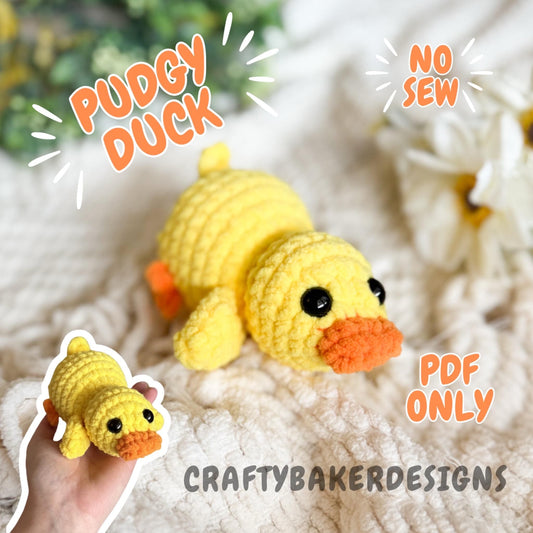 Crochet duck pattern no sew pudgy pals beginner amigurumi animals plushie crochet easy market make Easter spring