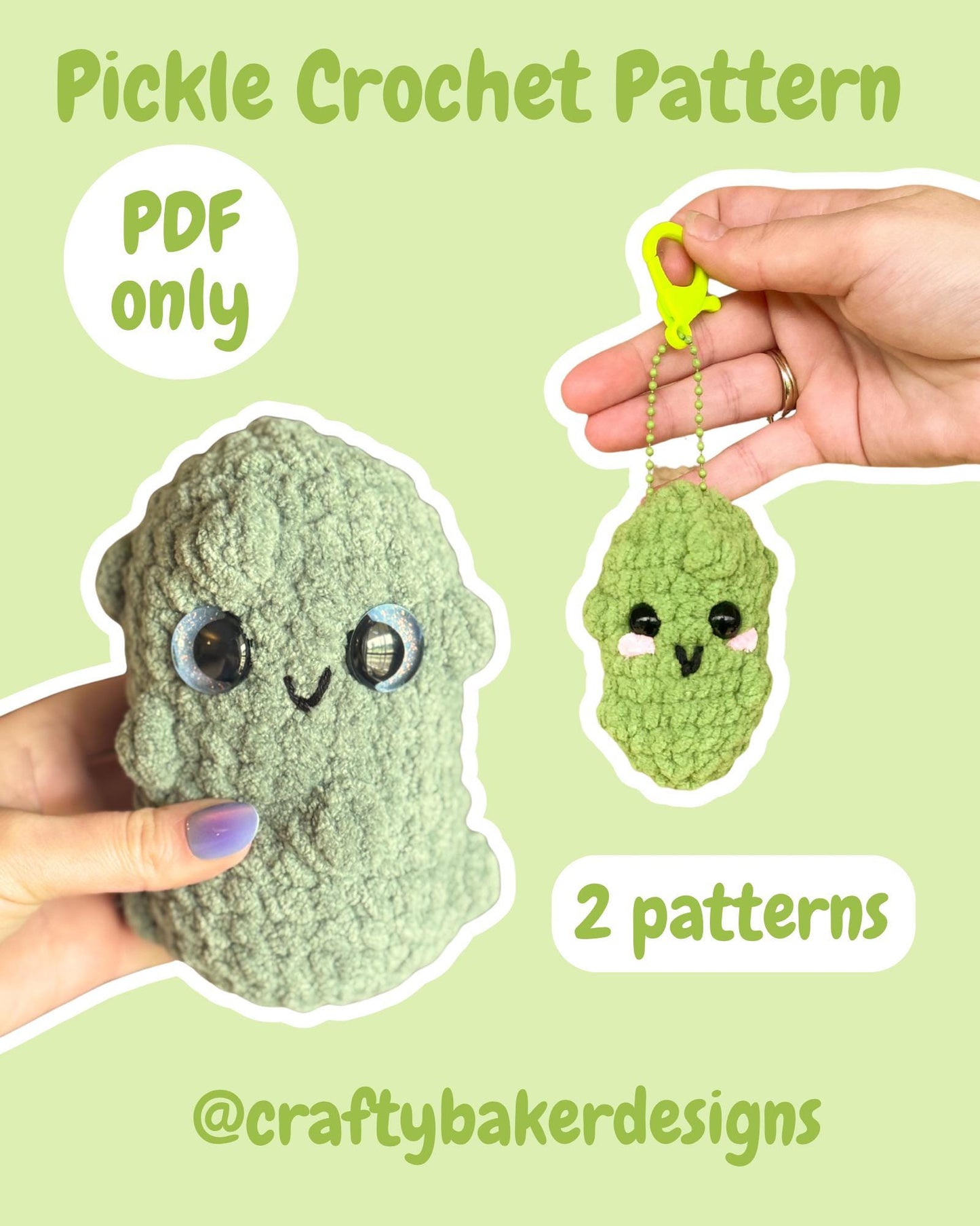 No sew pickle crochet pattern pickle keychain pickle pattern crochet keychain pickle lover gift no sew crochet pickle